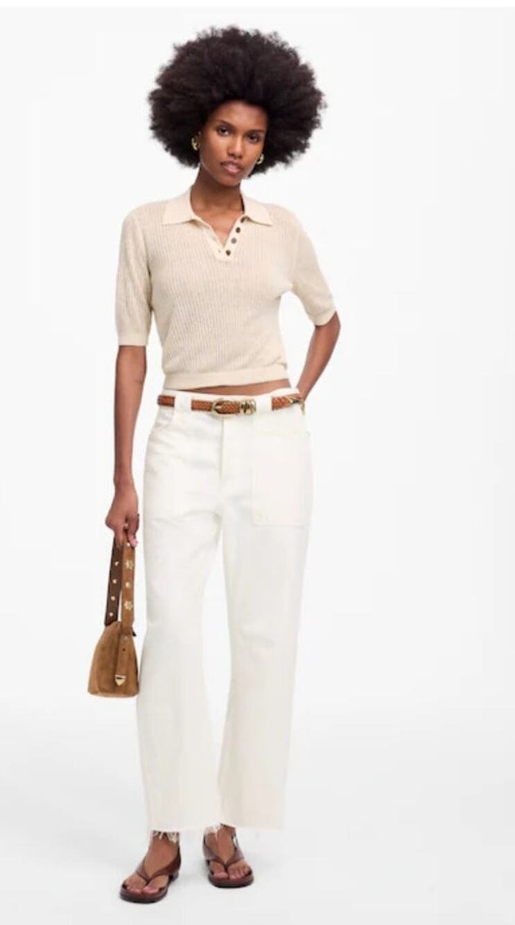 NWT Madewell Superwide-Leg Jeans: Airy Denim Edition White W 29
